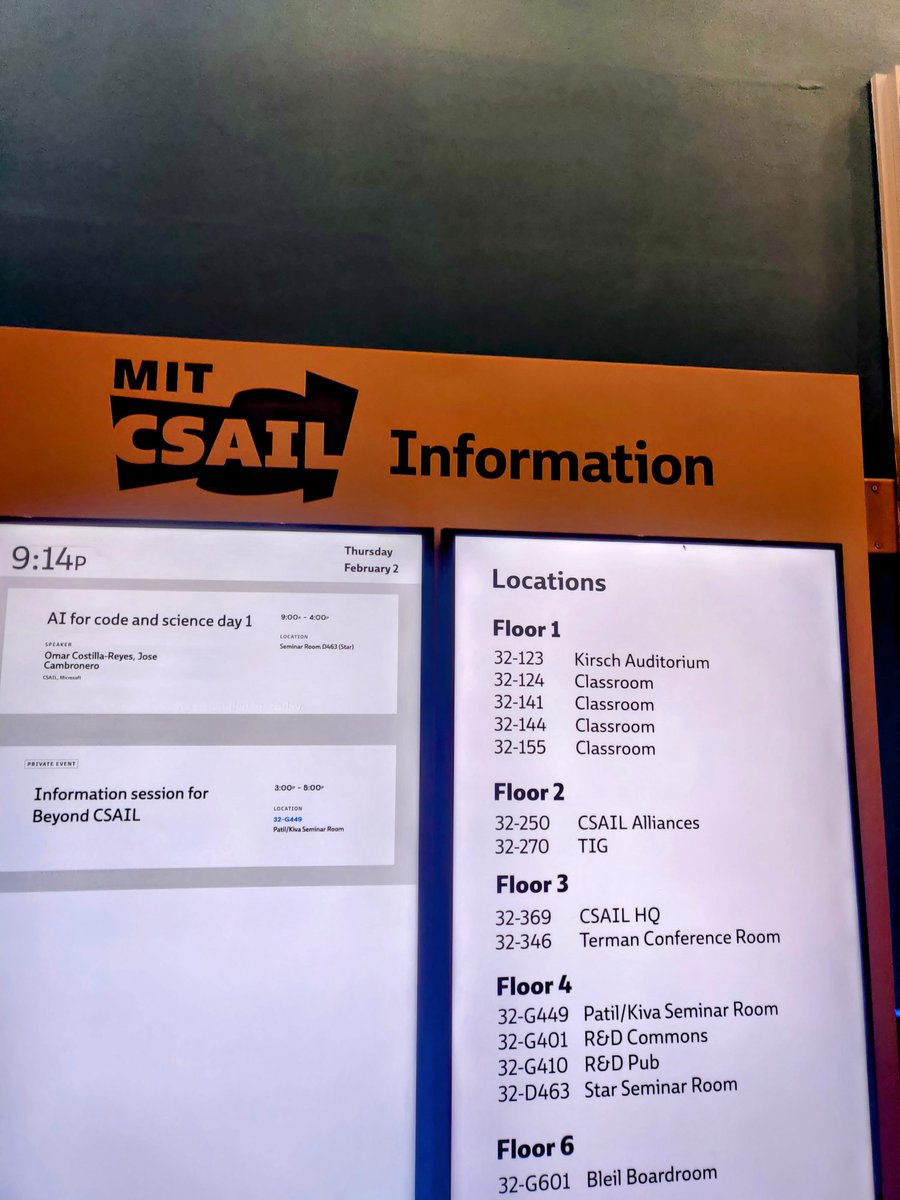 Event display for the MIT AI for Code and Science Workshop.