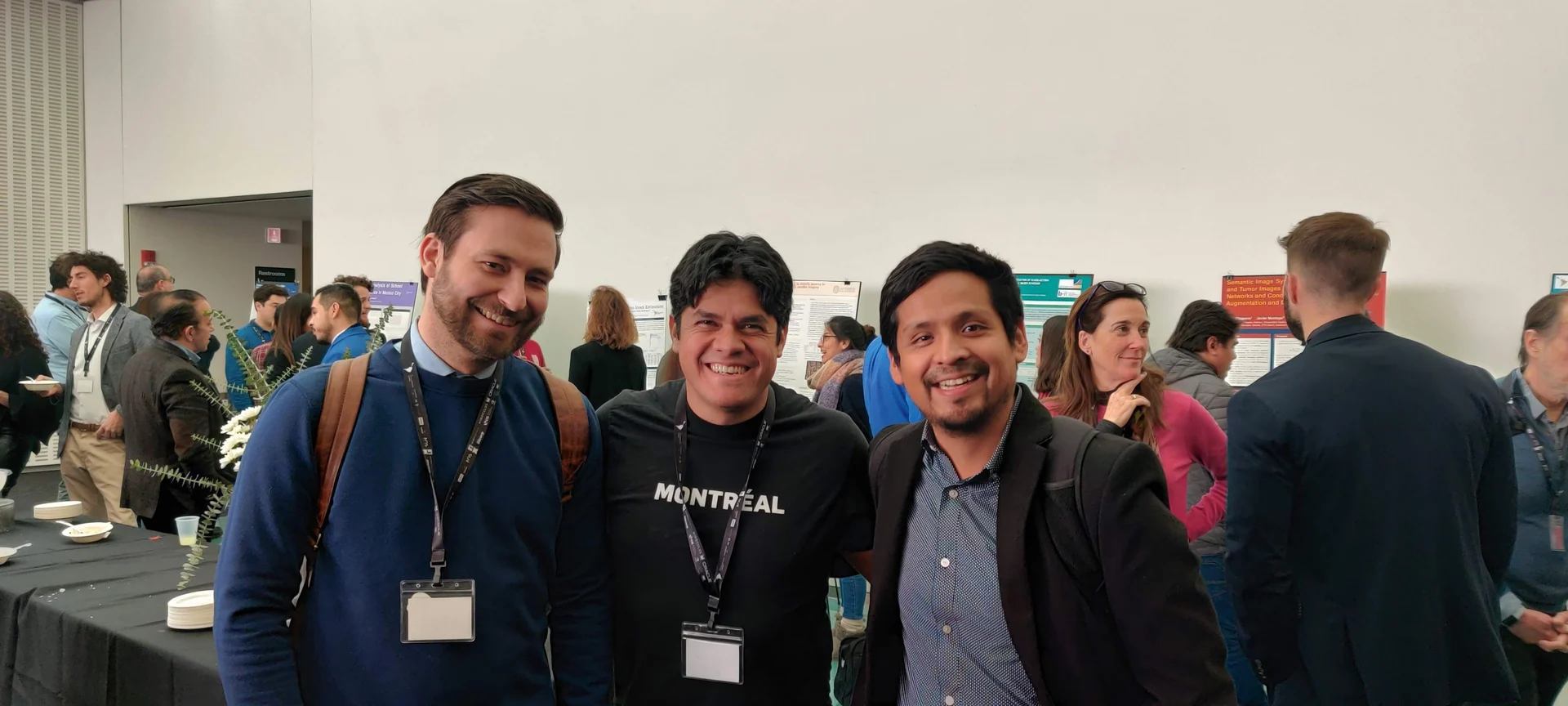 Dr. Omar Costilla Reyes with AI Latin American SumMIT speakers Pablo Samuel Castro and Andreas Müller at MIT Media Lab, January 21, 2020.