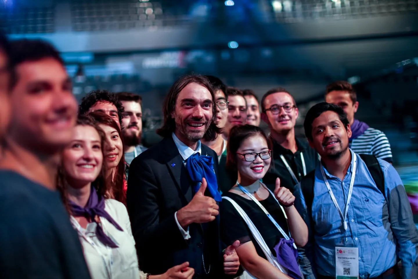 Dr. Omar Costilla Reyes with conference attendees, including Cédric Villani, at ESOF 2018 in Toulouse, France.