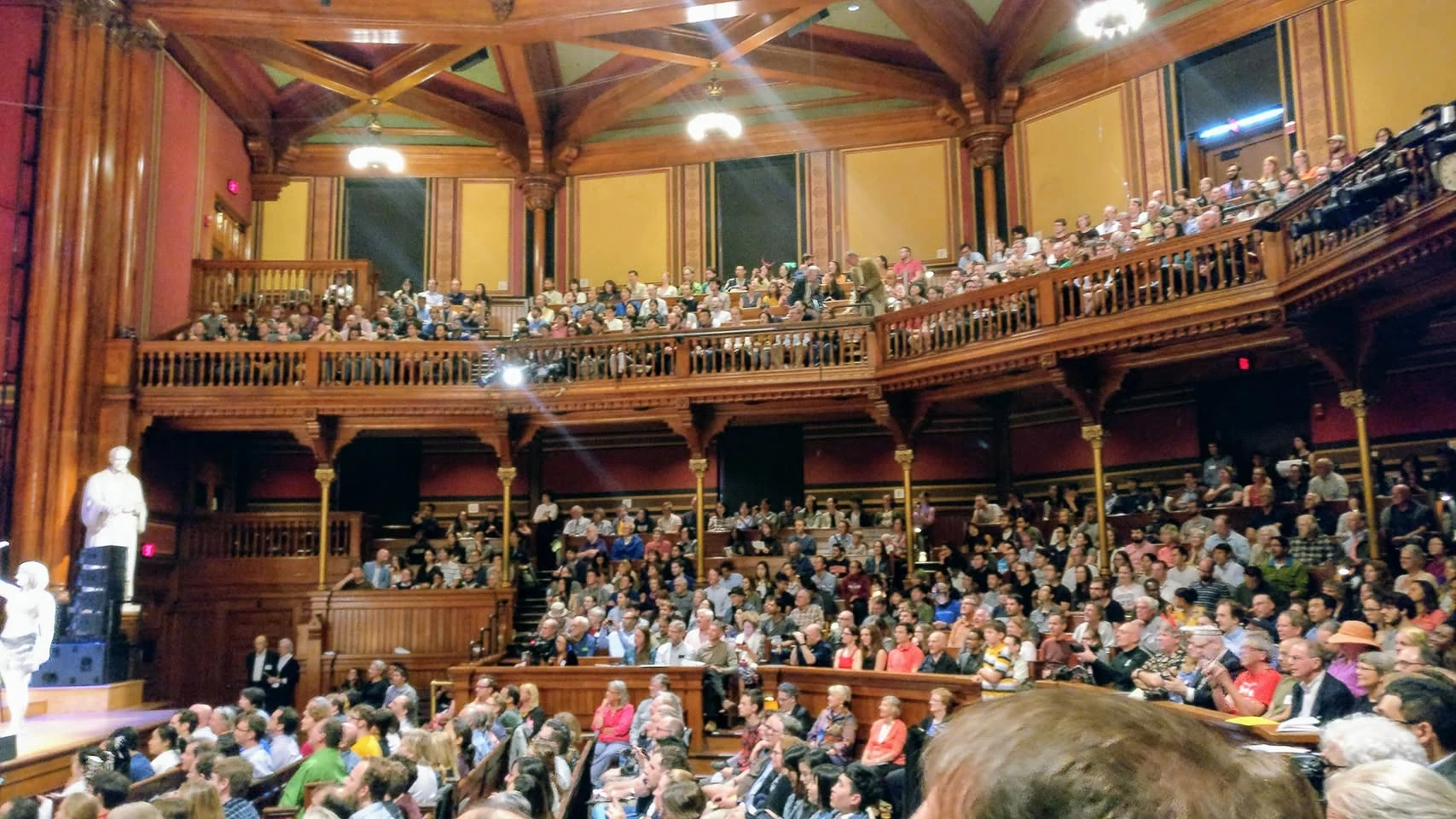 Audience members at the 2019 Ig Nobel Prize ceremony in Harvard’s Sanders Theatre.