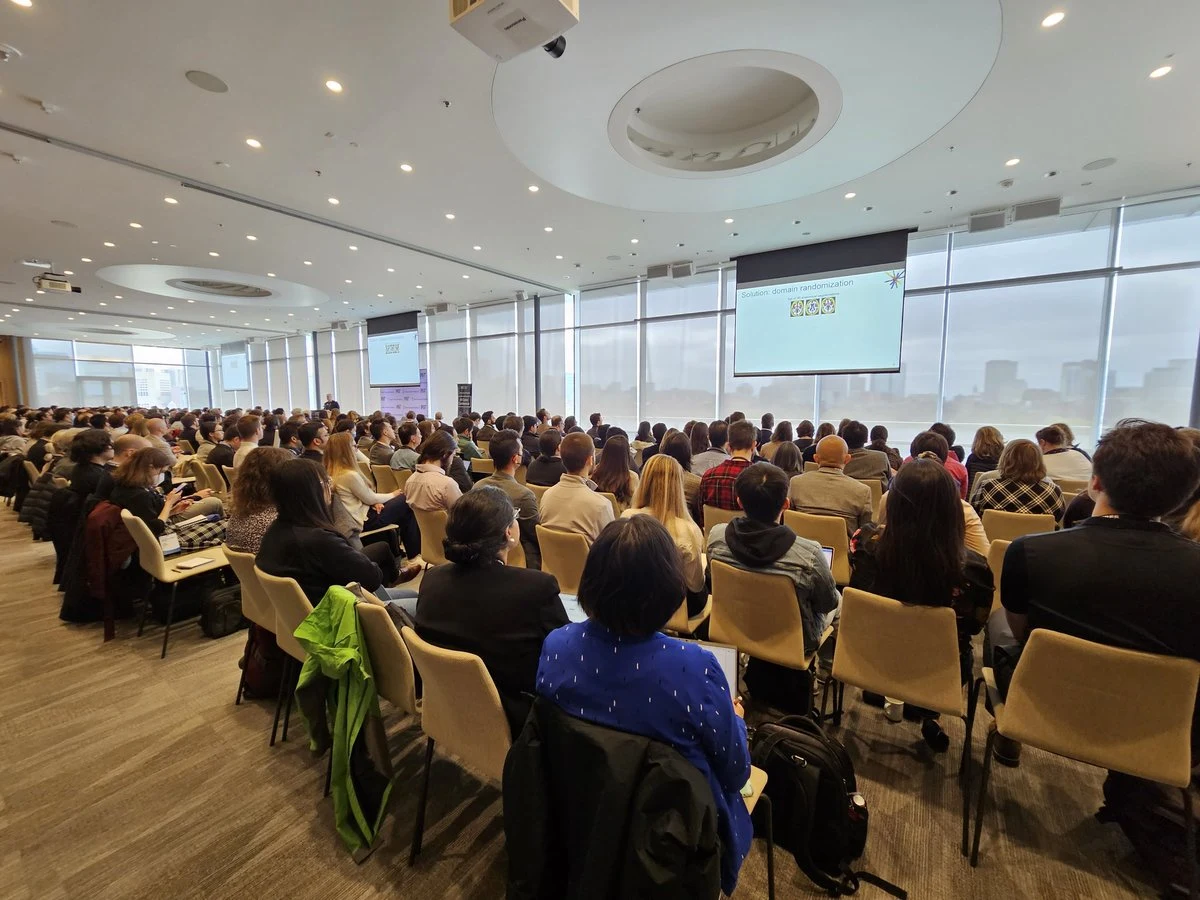 Conference attendees gathered during the MIT-Mass General Brigham AI Cures Conference in 2023.