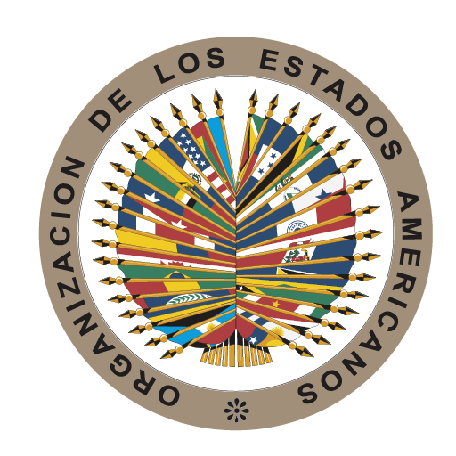 Emblem of the Organization of American States: a ring reading Organización de los Estados Americanos around a fan of member-state flags.