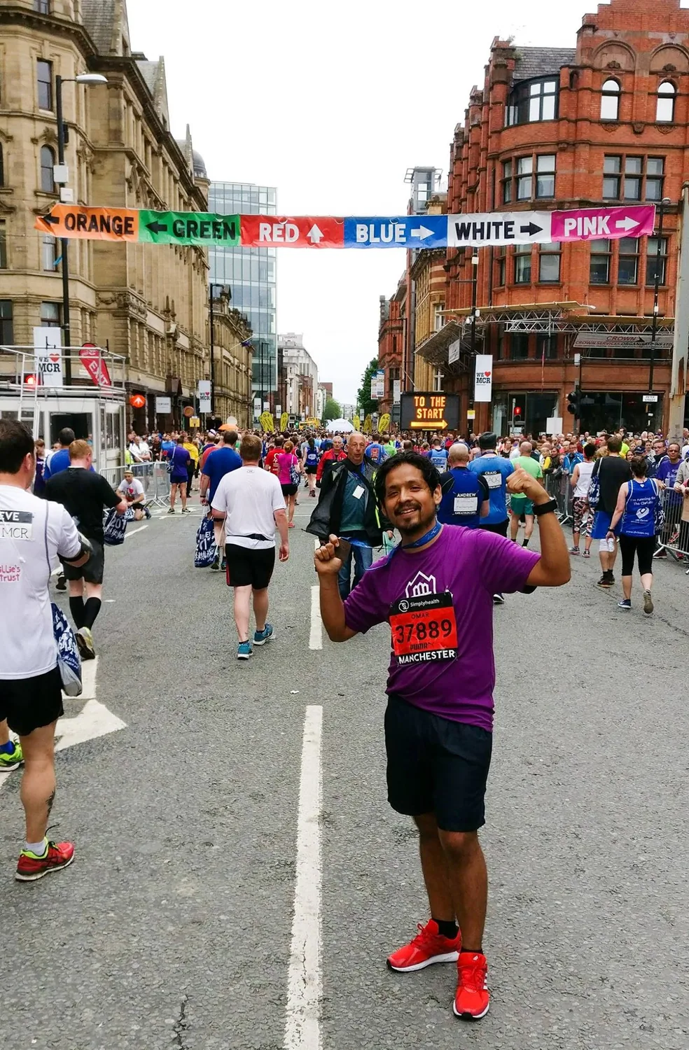 Running the Manchester Half Marathon in 2017.